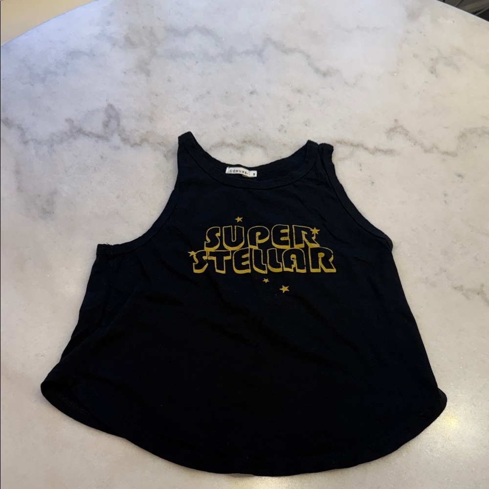NWOT Comune Black crop tank top